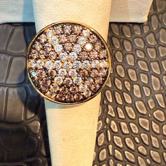 Diamond Simulant ring cognac and white